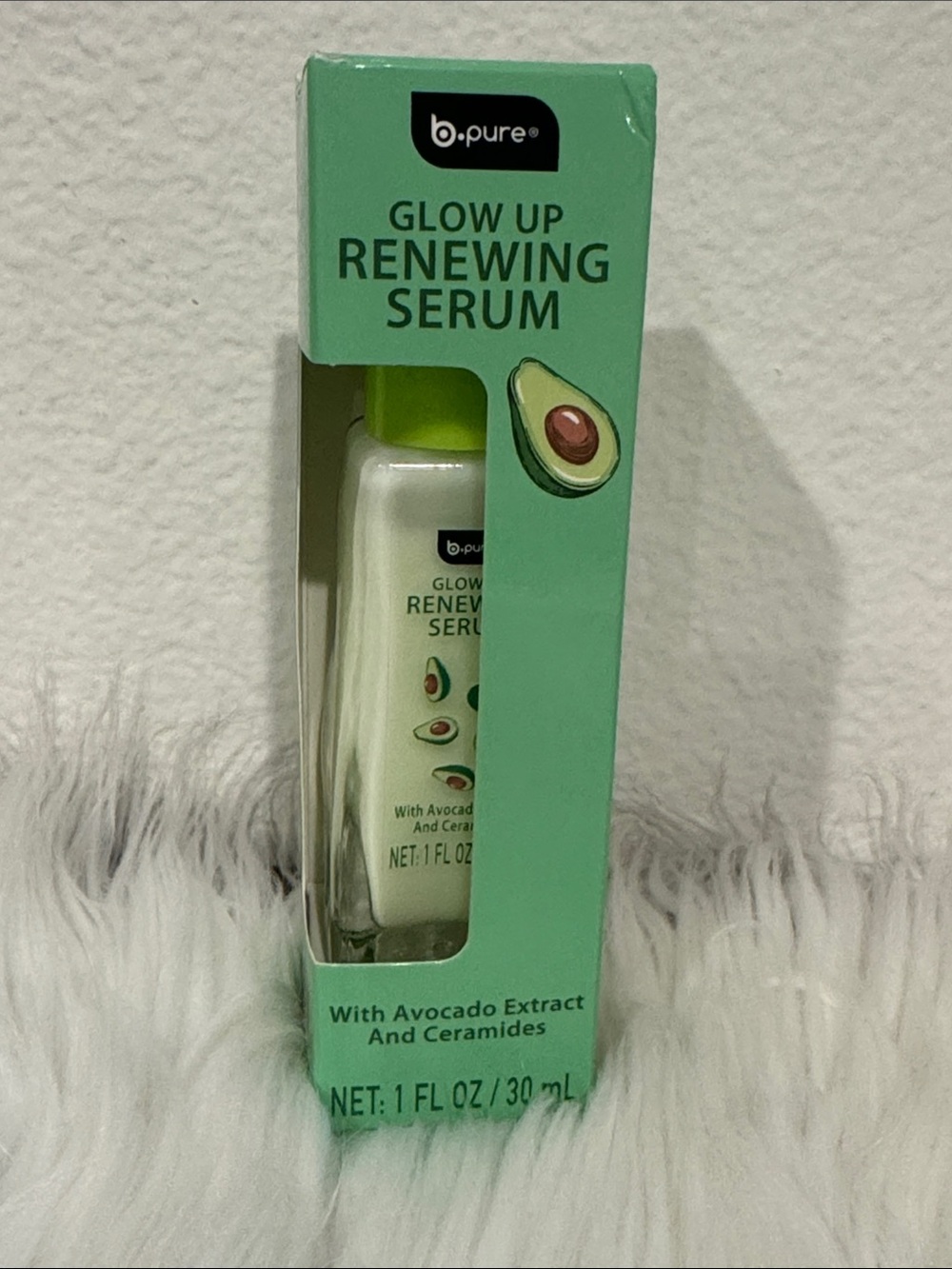 b.pure Glow Up Renewing Face Serum, Avocado Extract and Ceramides 1 FL OZ